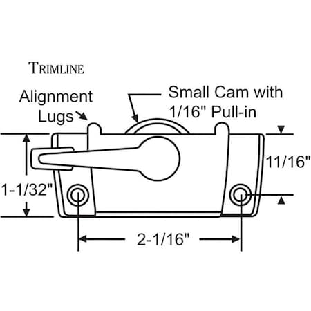 Strybuc Sash Lock White 50-381-3